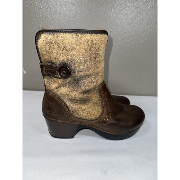 Dansko Harper Brown Oiled Leather Shearling Lined Calf Foldover Ankle Boots US 8 - Picture 6 of 12